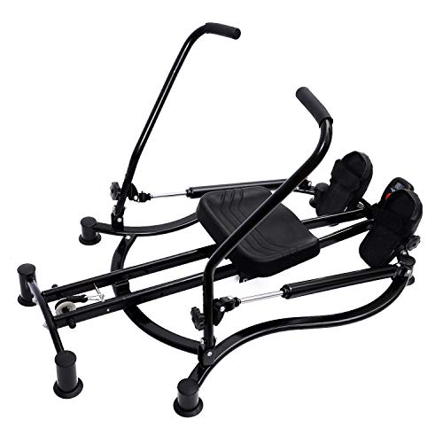 Soozier Adjustable Fitness Home Workout Rower Glider Machine