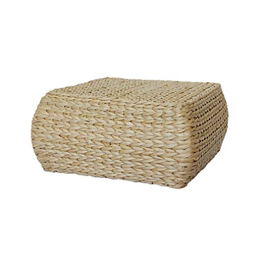 AGLZWY-Taburetes De Ratán/Reposapiés Heces Bajas Multifuncional Marco De Madera Maciza Antideslizante Tejiendo A Mano Redondo Creativo Sala Mesa De Café Asiento Cambio De Banco De Zapatos, Color Made
