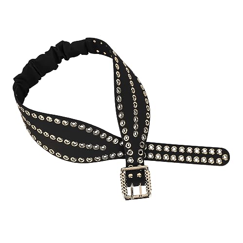 Women Wide Elastic Stretch Waist Belt Fashion Metal Hollow Out Waistband Dress Belt Buckle Belts4