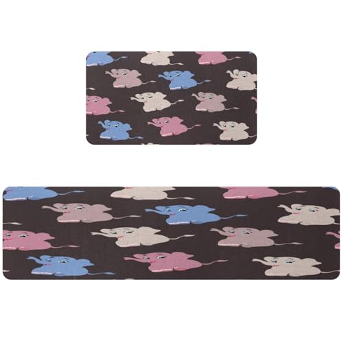 Alfombrillas de cocina absorbentes con elefantes para un suelo seco en el cuarto de lavado 2
