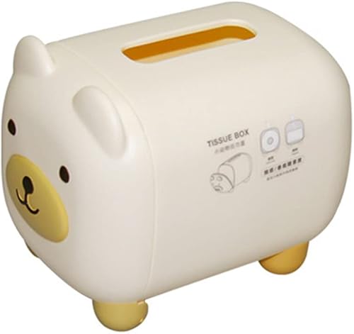 Eforcase Caja de pañuelos de oso de dibujos animados, lindo soporte de pañuelos de anime, caja de pañuelos faciales de plástico, soporte de