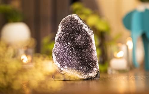 EMPORION Natural Amethyst (0.7 Kg to 0.9 Kg) Crystal Clusters Stone from Uruguay Raw Geode Quartz - Deep Purple Color