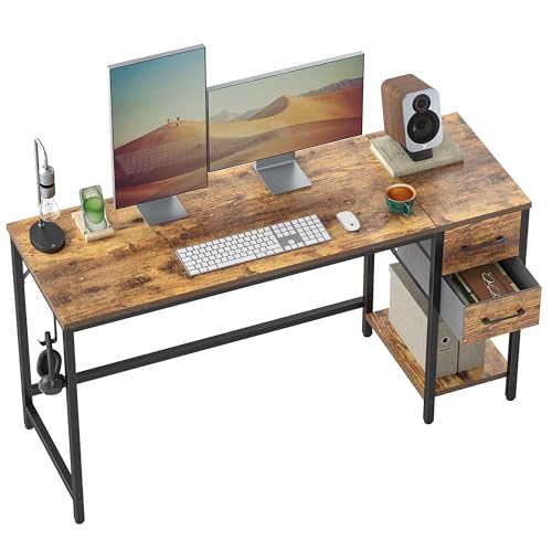 CubiCubi Computer Desk with 2 Drawers, 47 Inch Small...