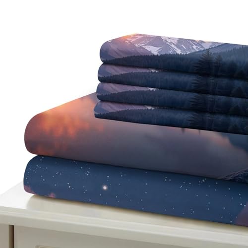 Parure de lit 3 pièces imprimé 3D éclair nature en microfibre souple - 7