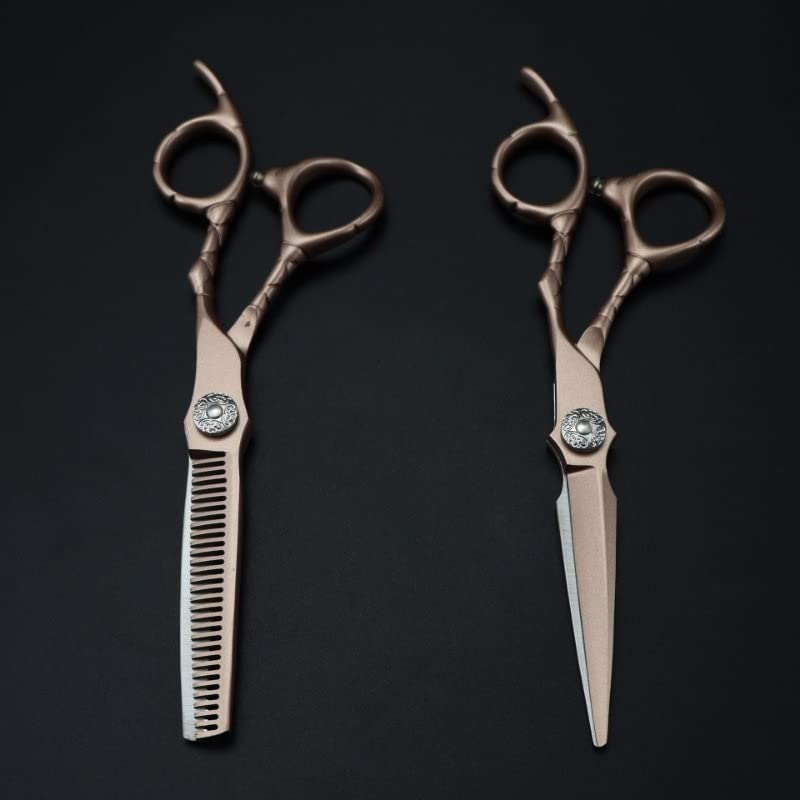 Ciseaux de coupe de cheveux en or 6 pouces avec sac de coiffure complet - 7