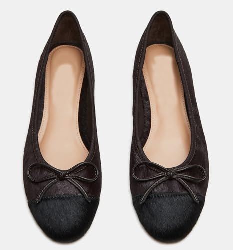 Round Toe Ballet Flats for Women Slip On Ballerinas with Bow Detail Cute Dressy Flat Shoes4