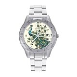 FekiLoot Peacock Pattern Watch Business Steel Band...