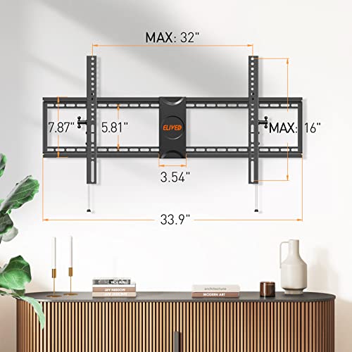 Elived Tv Wall Mount For Most 42-86 Inch Tvs, Max Load Capacity 120 Lbs. Tilting Tv Mount With Level Adjustment, Tv Brackets For Wall Mount Max Vesa 800X400Mm, Fits 8-32 Inch Studs. #TOP7