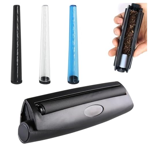 DONOONIS Machine A Rouler Joint, Rouleuse A Cigarette En Plastique Noir, 110mm, Ouvrir Et Fermer A La Main, Rouleuse A Cigarettes