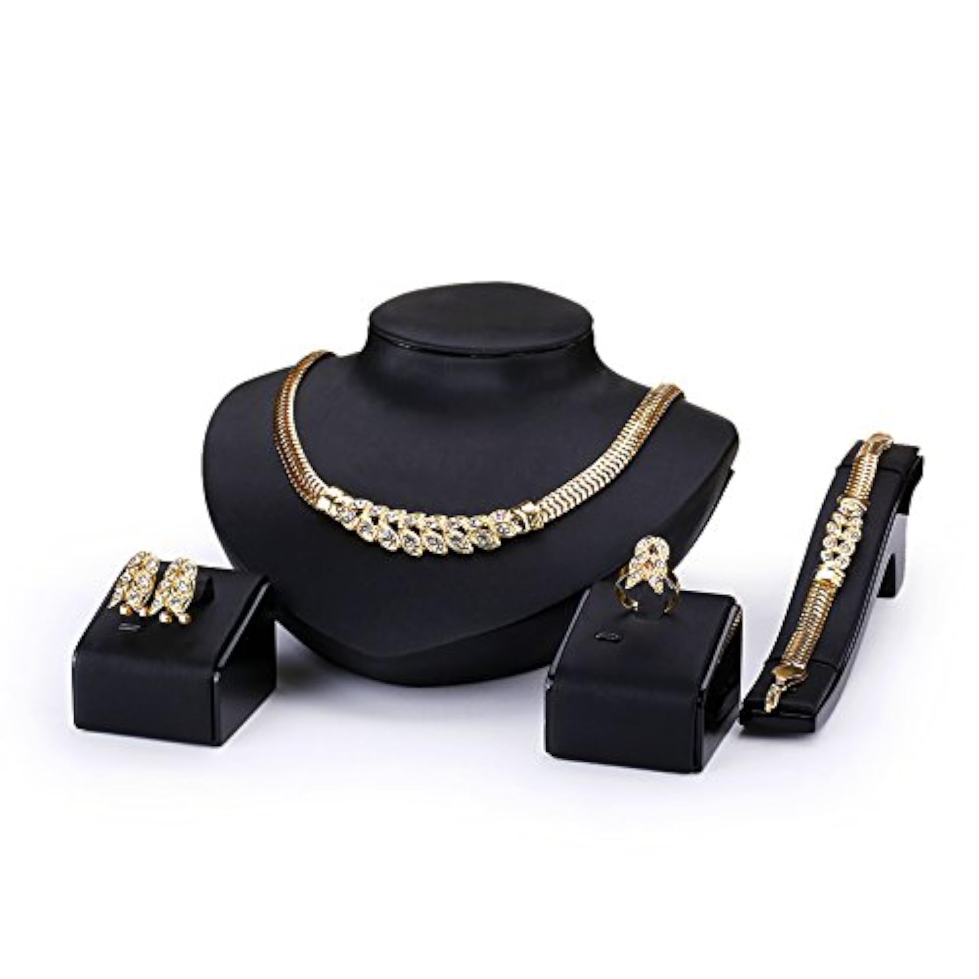 Crystal & Cubic Zirconia 18K Yellow Gold Plated Jewellery Set