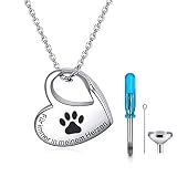 YOTHIWAD Collana con urna a forma di cuore, per cenere, con incisione per sempre nel mio cuore, in acciaio inox, con ciondolo a forma di cenere, con kit di riempimento, Acciaio inossidabile, Nessuna