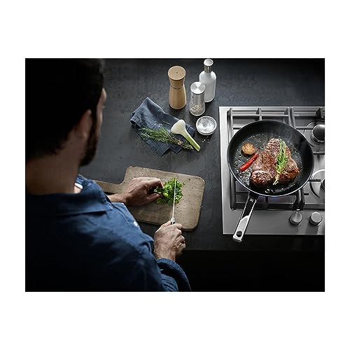 WMF Steak Profi - Sartén para carne (inducción, 24 cm, ideal para saltear afiladas, material multicapa, control rápido de calor, apta para horno)