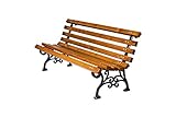 naka24 Parkbank Gartenbank Gestell Massivholz Kiefer 160 cm (01120 160cm Gusseisen)