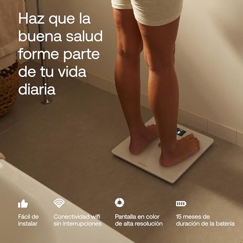 Withings Body Smart - Bascula de baño con Composición Corporal Avanzada (Peso, Grasa Corporal, Músculo, Masa Ósea, Agua, Índice de Grasa Visceral), balanza peso corporal WiFi, hasta 8 usuarios - imagen 4