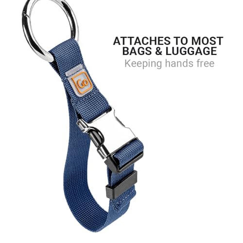 Image of Go Travel Carry Clip, Easy Attachment to Luggage, Blue | Carabiner Clip for Carrying Jackets, Umbrellas, and Shopping Bags, Spring-Loaded Design, Travel Essentials