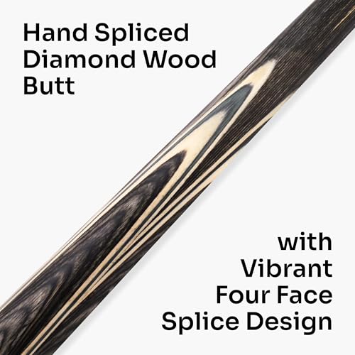 PRO147 TRIUMPH 57 Inch 2 Piece Centre Joint Premium Ash Snooker and Pool Cue and Case Set with 9.5mm Professional Layered Tip - Black Hard Case, Extensions and Microfibre Cue Towel (Grey) - Image 3