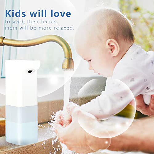 Automatic Touchless Foaming Soap Dispenser Rechargeable Electric Naomimeier Hands-Free No Touch Infrared Motion Sensor Soap Dispenser Pump For Kids Bathroom Kitchen Office Hotel Countertop 12Oz/350Ml #TOP4