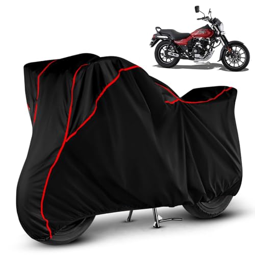 Image of Heavy Duty Waterproof Bike Cover for Bajaj Avenger Street 160 | All Weather Protection from Rain, Dust, Sun & Scratches | Universal Fit for All Bike & Scooty | Black Red Piping | Avenger Street 160