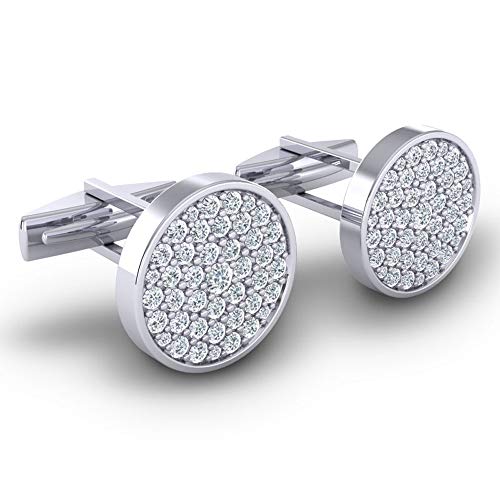 Azeera Vartula Cufflinks 14K White Gold With Diamond Gems #TOP1