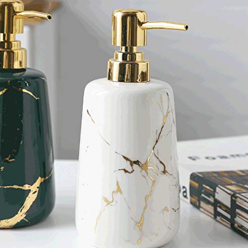 Gooffy Shower Pump Ceramic Soap Dispenser For Bathroom Kitchen Countertop Lotion & Liquid Dispenser Soap Bottle Soap Pump Marble 14.1Oz Soap Dispenser Pump Soap #TOP2