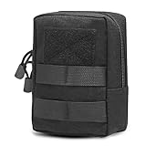 TRIWONDER Taktische Hüfttaschen, Molle Klein Tasche, Wasserdicht Gürteltasche Beutel für Camping Wandern Jagd (Schwarz)