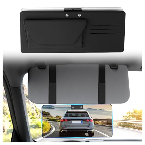 Anti-Glare Sun Visor Extender for Car,180° Adjustable Car Visor Extender Sun Blocker with Magnetic Storage Pouch & Card Slots,Upgraded Visors Extenders Attachment for Cars Visors