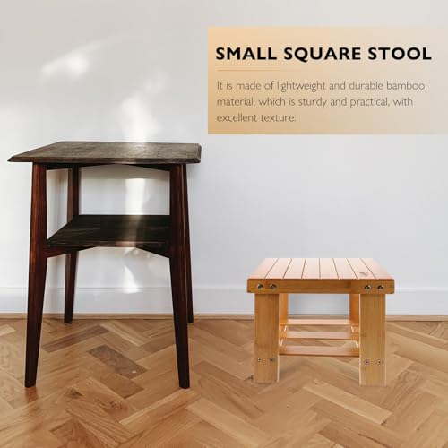 Tabouret en bambou marron robuste et antidérapant pour entrée - 6