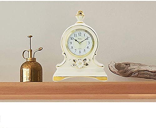 Mute Mantel Clock - Orologio da tavolo decorativo antico in ceramica per soggiorno, camera da letto, ufficio, ornamento retrò