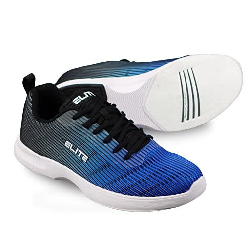 Elite Men's Wave Bowling Shoes ︳Athletic Lace-Up Shoes With Universal Slide Soles On Both Shoes (Black/Blue, Us_Footwear_Size_System, Adult, Men, Numeric, Medium, Numeric_13) #TOP1