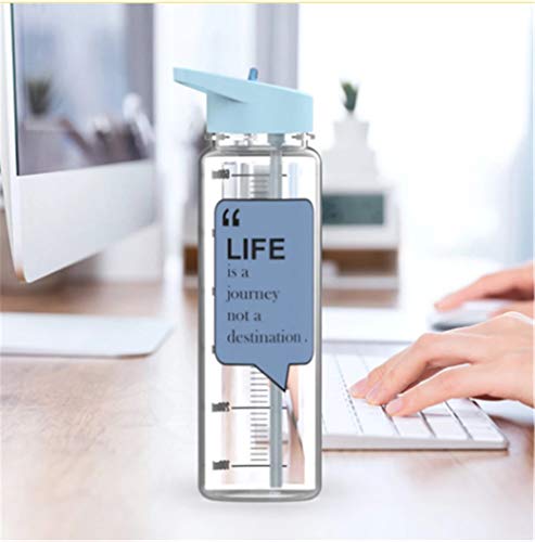 Bouteille d'eau en plastique de 720ml avec paille intégrée pour hydratation quotidienne sportive - 3