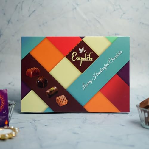 Image of Expelite Dry Fruit Gift Pack Diwali Box | 24 Piece Box, 50g Almonds, 50g Mix Fruit, Cranberry and 12 Pcs Chocolate |Diwali Chocolate Hamper in 500