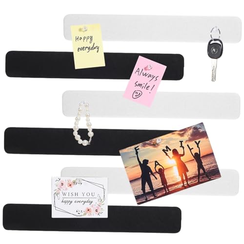 Gogogmee 8Pcs Felt Bulletin Board Strips Cork Board Strips with Push Pins for Office Classroom and Home Organization