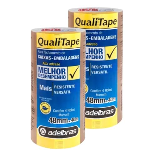 Fita de Empacotamento - Fita Adesiva Marrom - Rolo com 4 unidades
