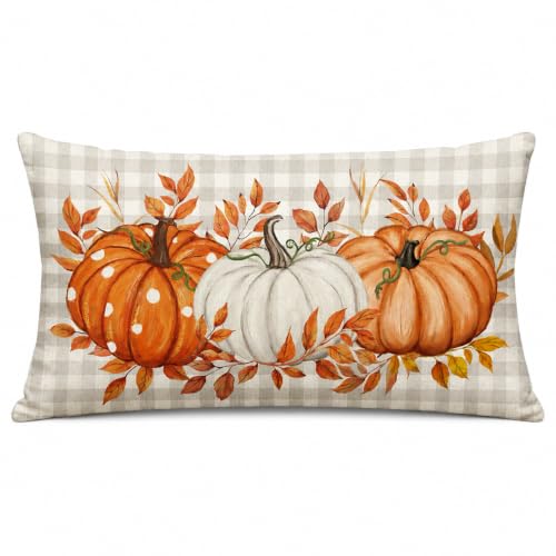 Image of Autumn Cushion Covers 30 x 50 cm, 1 Pack Pumpkin Cushion Cover for Sofa
