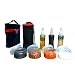 Produktbild luckything Gewürzglas-Flaschen-Set,Gewürzflasche Set Transparent Gewürz Gewürzdosen Und Öl Essig Flasche Tragbare,Gewürzgläser,Ölflasche Mit Aufbewahrungstasche Für Camping/Reisen/Im Freien/Küchen