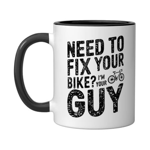 Bike Mechanic Bike Guy Bicycle Mechanic Ceramic Mug, Black/White