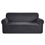 Ramotto Funda de Sofá Elástica Material Jacquard Poliéster Protector para Sofás Acolchado para Mascotas Casa (Gris, 2 Plaza)