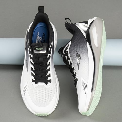 Image of Red Tape Men's Sneakers Grey Green Mesh Round Toe Lace-Up All-Day Comfort
