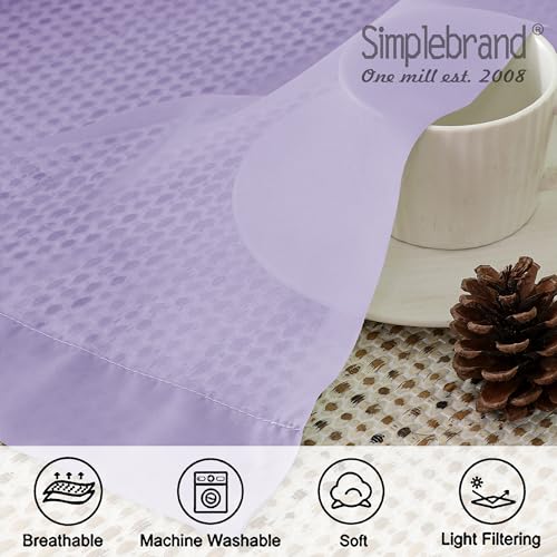Image of Simplebrand Lavender Sheer Curtains 72 Inches Long 2 Panels for Living Room, Rod Pockets Airy Window Treatments Voile Sheer Black Curtains Panels Lightweight for Front Back Patio Glass Door, 42 inch Width