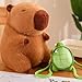 TOPLITHE 45cm Capybara Kuscheltier, Capybara Plüschtier mit Schildkrötenrucksack Spielzeug Stofftier Plushie Stofftier Geschenk für Kinder Jungen Mädchen(45cm)