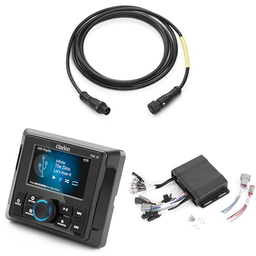 Clarion CMM-30BB Hideaway Marine Source Unit NMEA 2000® & CMR-30 Wired Marine Remote with 2.4
