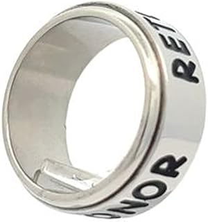 One Moment In Time J44W Size 7-14 SPINNER Return With Honor Wide Stainless Steel Ring Mormon LDS CTR