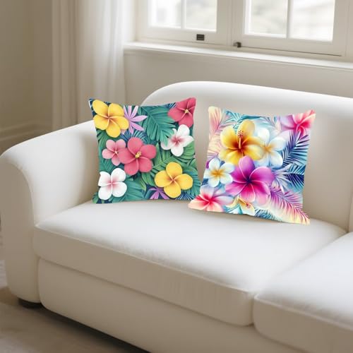 Housse coussin 50x50 impression recto verso fleurs colorées - 6