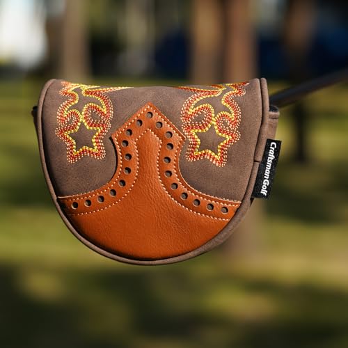 Craftsman Golf Cowboy Western Retro Brown Center Shaft Mallet Putter Headcover Cover for L.A.B. Golf OZ.1i OZ.1 MEZZ.1 MAX