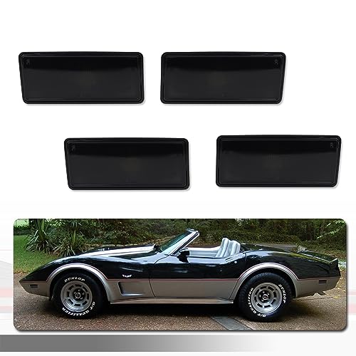 Tonsya Smoked Lens For 1974-1979 Chevy Corvette C3 Bumper Rear & Front Side Marker light housings 4 pcs