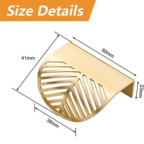 MOROBOR Solid Brass Cabinet Knob Finger Pulls, 2pcs Leaf Shaped Curved Cabinet Pulls - Image 2