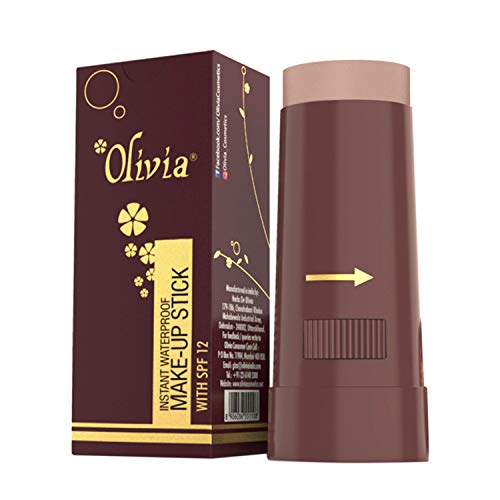 Image of Olivia Instant Waterproof Makeup Stick with SPF 12-08 Egyptian Light | 3-in-1 Foundation, Concealer & Moisturizer | Sweatproof, Long-Lasting Base Makeup | Evens Skin Tone & Hides Blemishes