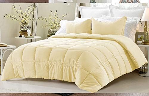 Emperor Kingsize Comforter Set-Stripes Down Alternative Comforter Sets Box Stitching Cream Duvet Insert, All Season Bed Set with 4 Pillow Shams(Emperor King (108 x 116), 4 Pillow Shams)