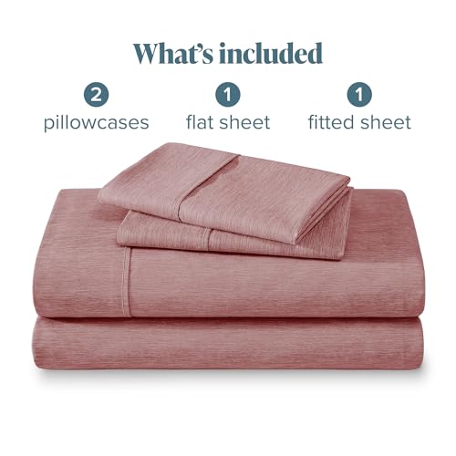 Bare Home Printed Sheet Set - 1800 Ultra-Soft (Queen, Heathered Rosewood) by Bare Home - Used condition - Image 8