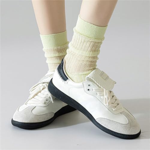 JSEIAJB Pile up Socks for Girls Lightweight Sports Thin Mid Tube Sweat Wicking Socks2